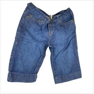 Calvin Klein Women's  Size 4 Dark Wash Cuffed Bermuda Cotton Shorts  4 p…